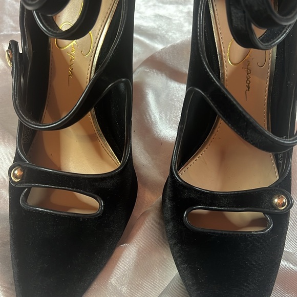 Jessica  Simpson Black Velvet High Heel Mary Jane - Picture 17 of 17